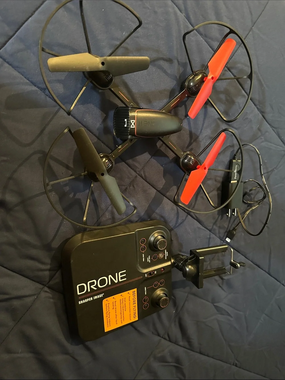 Sharper Image Black and Red Quadcopter Drone with Controller